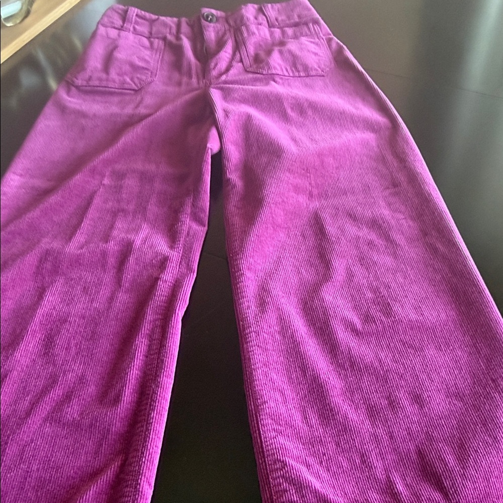 Anthropologie High-Rise Wide-Leg Velvet Pants - Deep Magenta - Picture 9 of 13